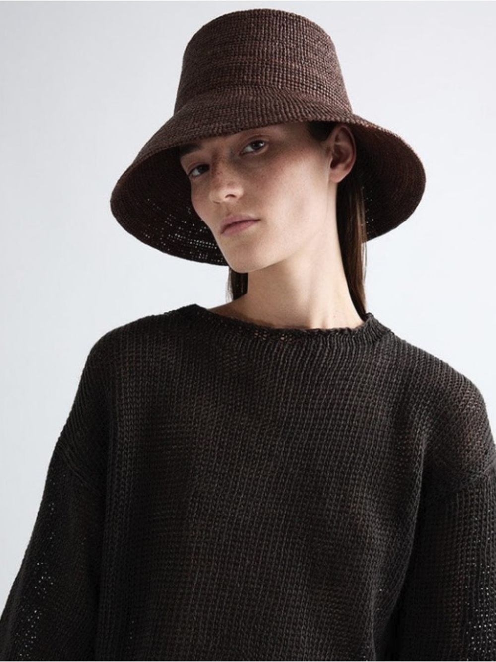 Janessa Leone Felix Bucket / Brown Woven Bucket Hat - Picture 2 of 3